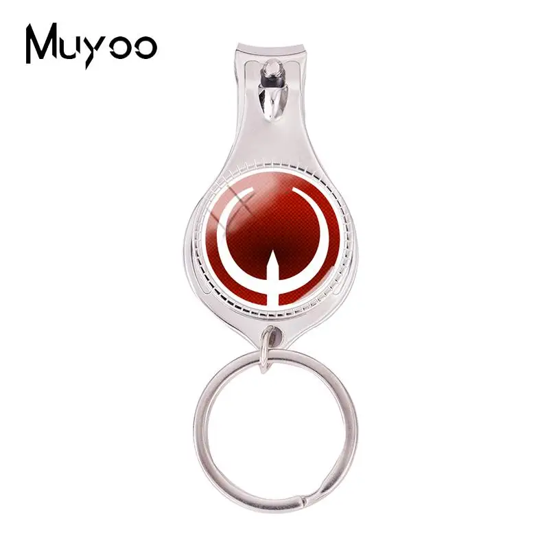 

2018 Fashion Quake Inspired Multifunctional Keychain Video Game Logo Nail Clipper Keyring Silver Glass Hand Craft Jewelry