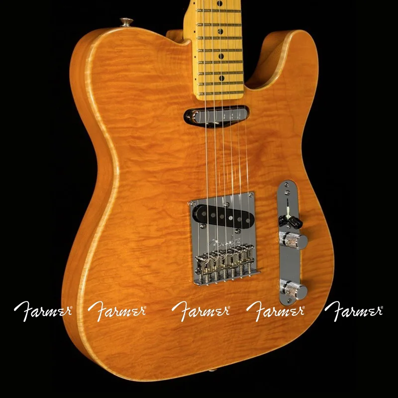 

custom shop/telecaster Water wave maple Convex Guitar/6 string Electric Guitar/free shipping/Customizable exclusive logo