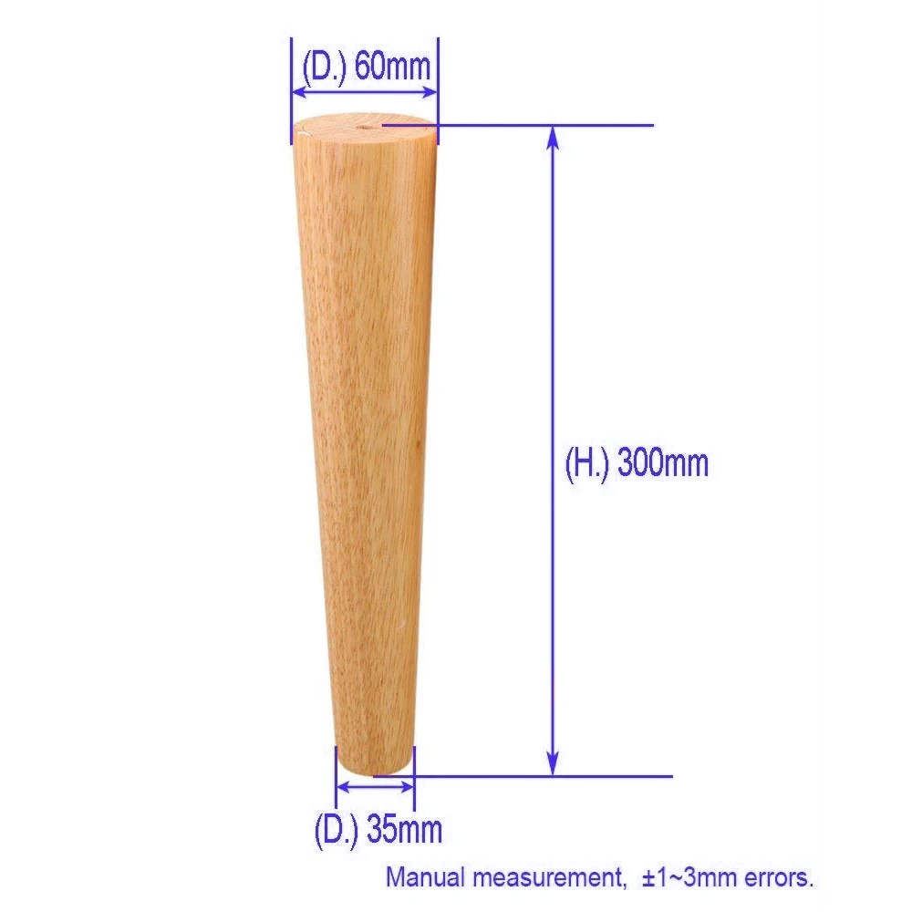 4 шт. дубовая древесина 300x58x38 мм мебельные ножки шкафа ножки стола ножки для дивана с железными прокладками прокладки винты - Цвет: 300x58x38mm