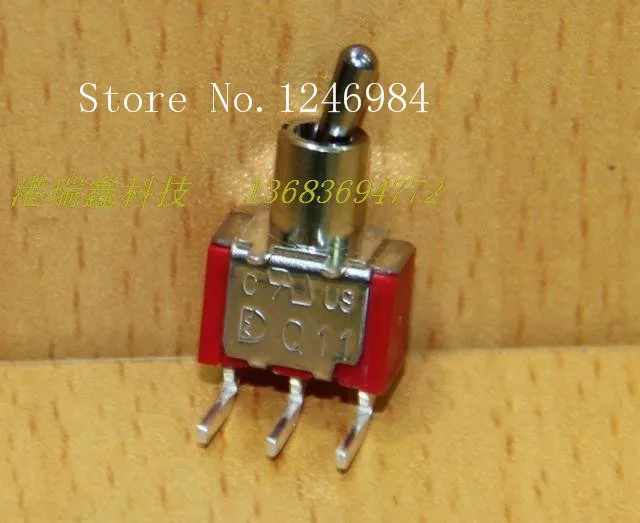 

[SA]T8019 single curved road is 3 feet 2 files M6.35 small toggle switch Deli Wei horizontal toggle switch Q11--50pcs/lot