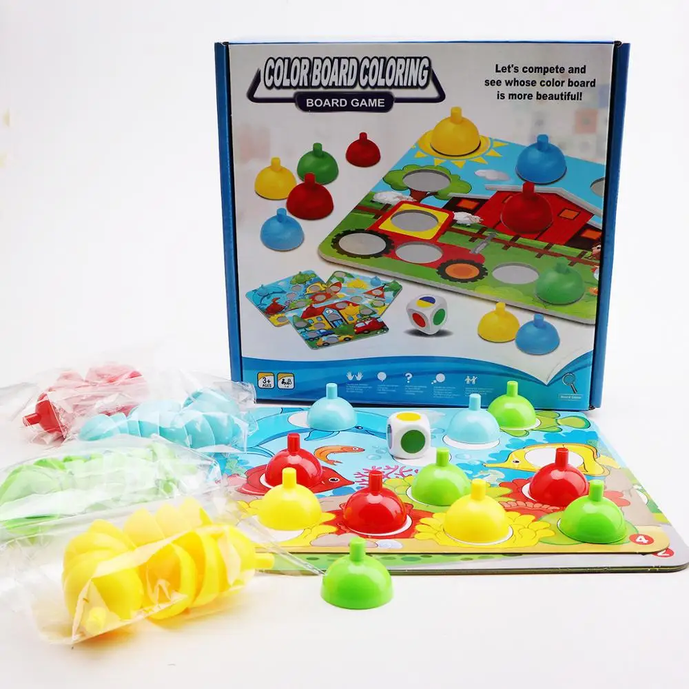 

color board coloring Interactive party game Memory Game Children's Puzzle Toys Color Filling Montessori Color learning for kids