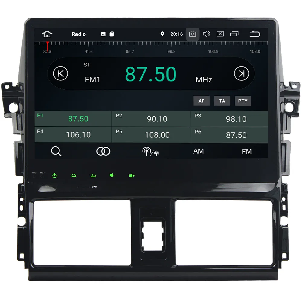 Top 10.1" IPS Octa Core 4G Android 8.1 4GB RAM 64GB ROM Car DVD Player Autoradio Stereo GPS Glonass For Toyota Yaris Vios 2013-2016 3