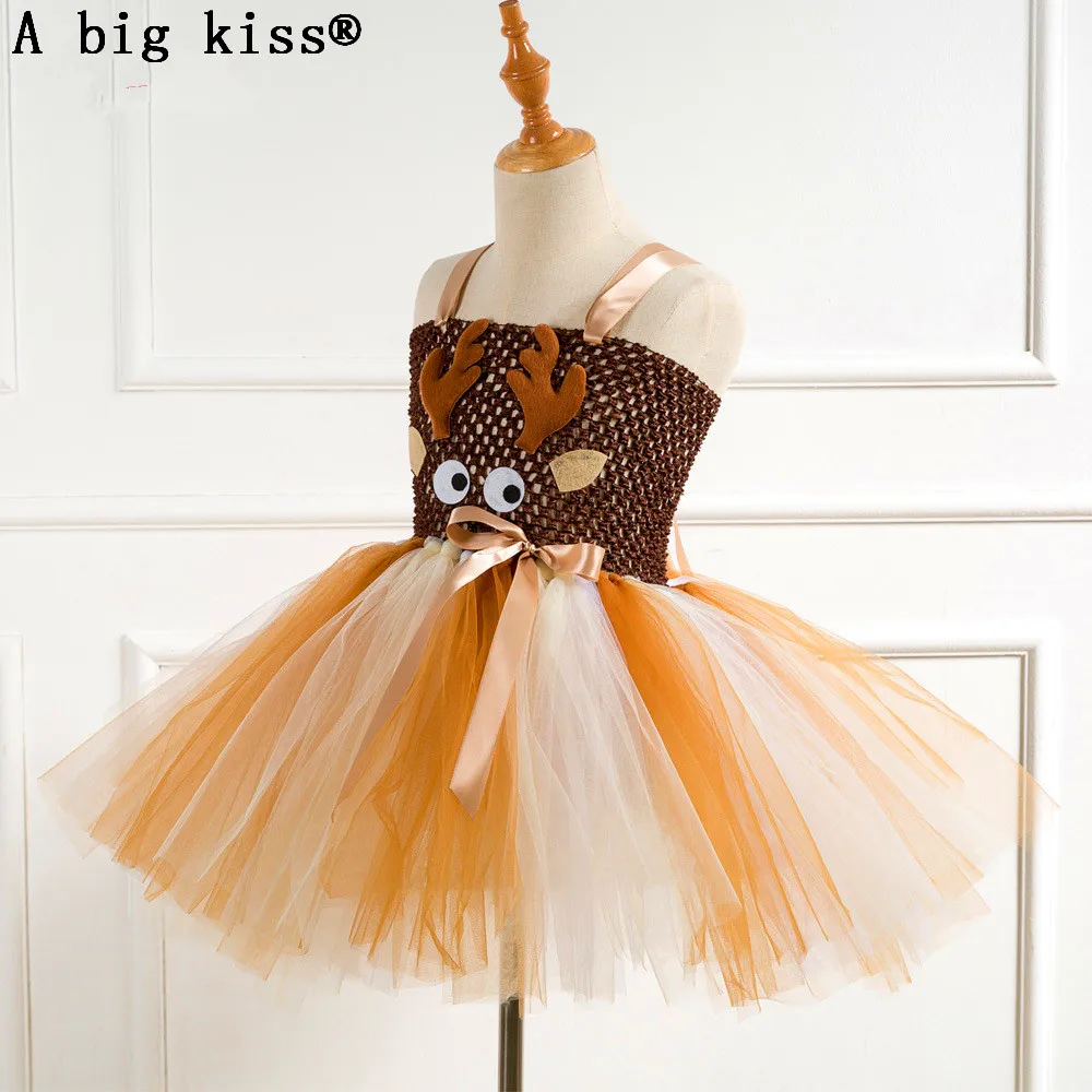 

Christmas girls dress princess bitter fleabane bitter fleabane gauze bitter fleabane bitter fleabane elk headdress