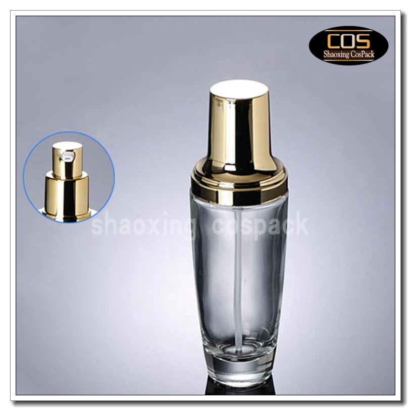 Download LGX40 100ml Empty Clear glass cosmetic bottle with gold ...