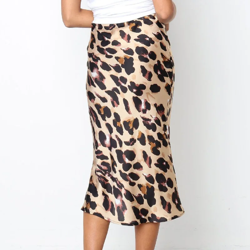 Женские леопардовые юбки с высокой талией облегающие миди юбки для лета TY66