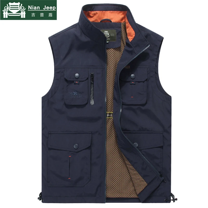 

2018 Brand Autumn Vest Men Casual Multi Pocket Mens Vest Plus Size 4XL colete masculino Travel Journalist Photographer Waistcoat