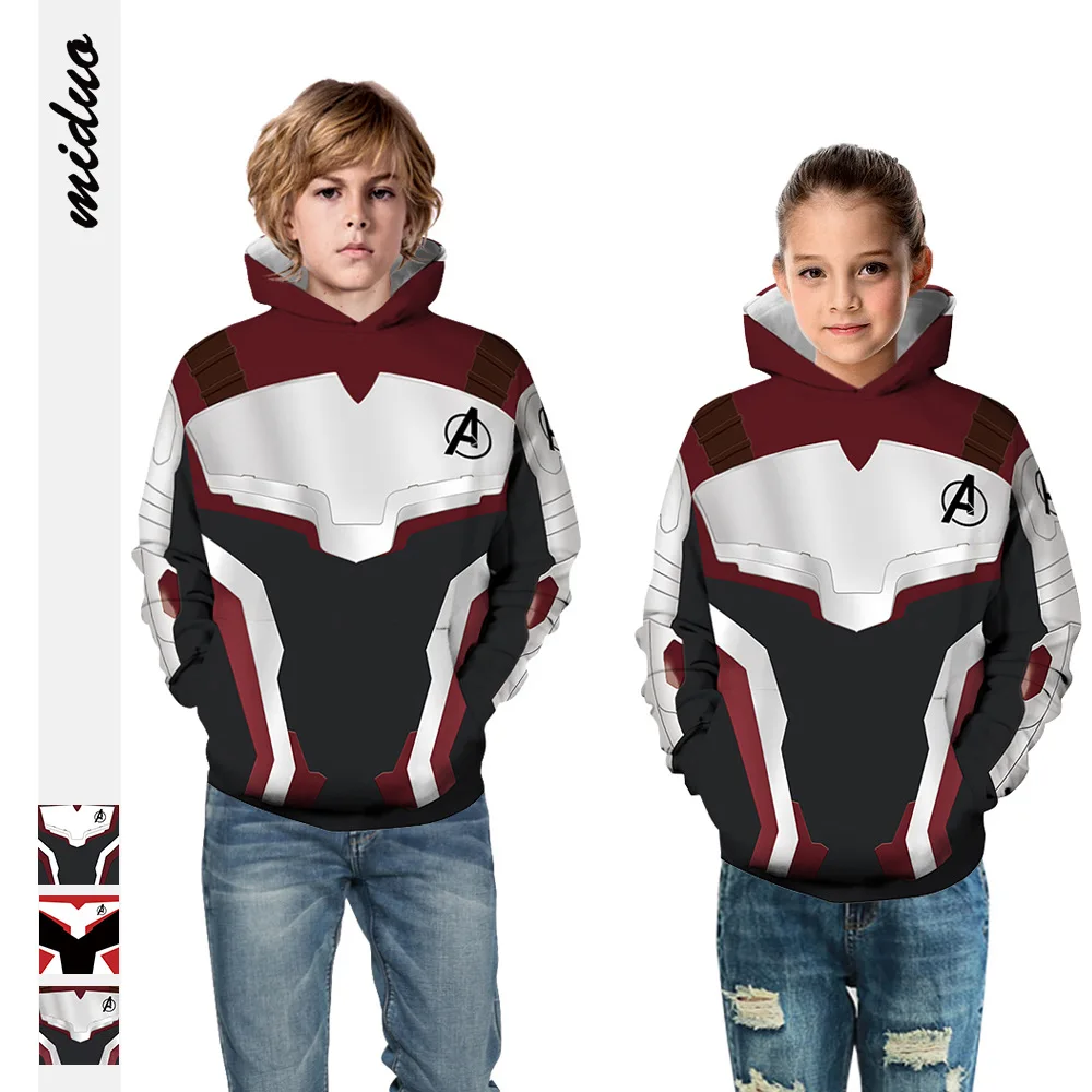 Одежда для мальчиков и девочек детские толстовки с капюшоном и свитшоты с изображением Мстителей эндшпиль 4 Quantum область; Человек-паук; супергерой Капитан Америка Железный человек толстовка
