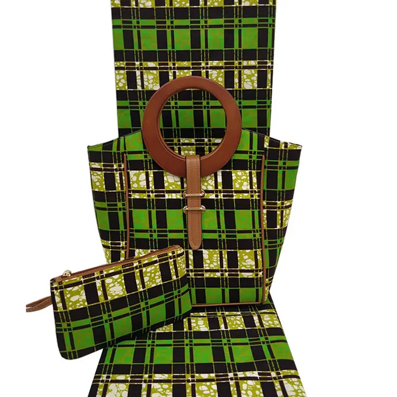 

Good quality african wax bags set with 6 yards african wax prints fabric veritable wax African cotton wax for dress