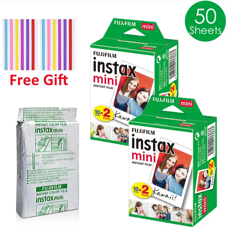 Пленка Fujifilm Instax Mini на выбор фоторамка 10-100 лист фотобумага для камеры Instax Mini 9 Mini 8 Instant Mini 70 90 - Цвет: 50 Sheets Mini White