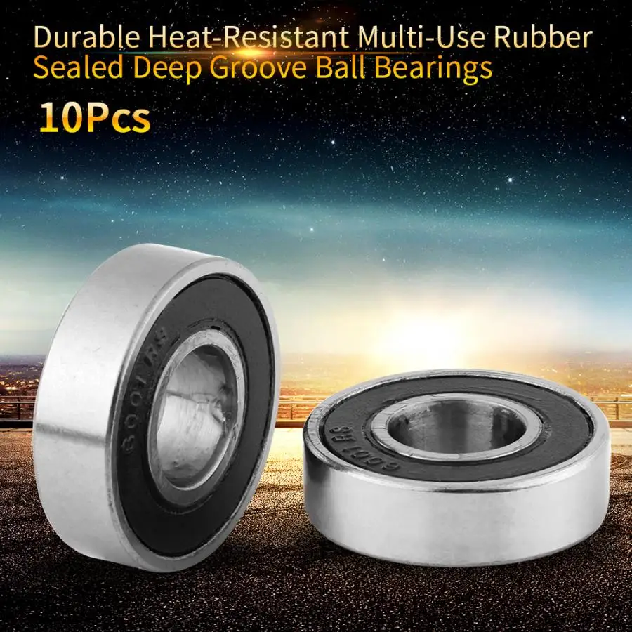 

10Pcs/Lot 6001-2RS Miniature Ball Bearings Rubber Sealed Deep Groove Ball Bearings Durable Steel Bearing 12x28x8mm rodamientos