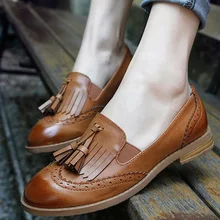 Женские оксфорды с кисточками; броги на плоской подошве в британском стиле; женские туфли-оксфорды с бахромой; женская обувь на плоской подошве; SWA0006