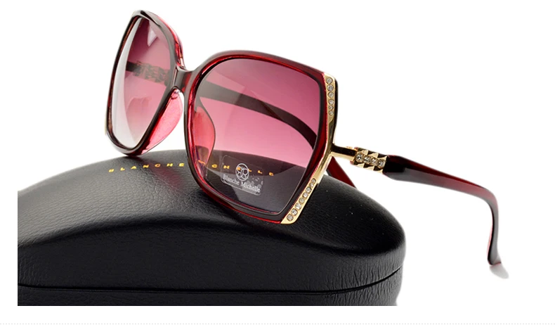 Blanche Michelle High Quality Oversized Polarized Sunglasses Women UV400 oculos de sol Gradient Driving Sun Glasses With Box big sunglasses for women