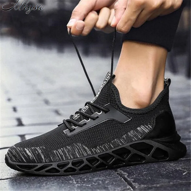 

Mhysa 2019 men's new casual shoes spring autumn men's fashion breathable mesh belt flat bottom sewing breathable sneakers L354