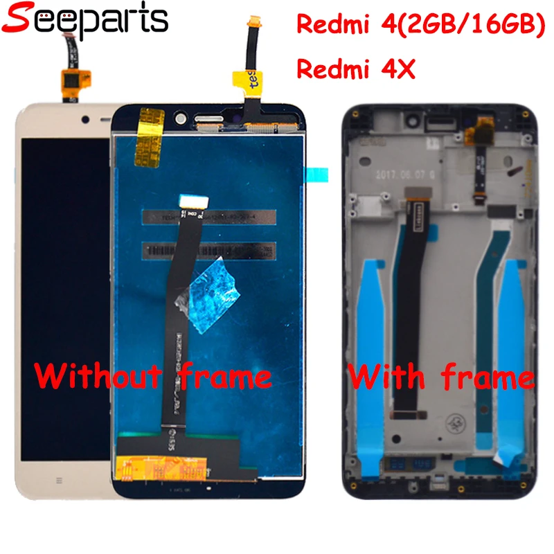 Xiaomi Redmi 4X LCD Display Touch Screen Digitizer Assembly With Frame