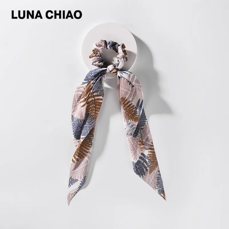 Женский шарф для волос LUNA CHIAO из полиэстера с рисунком тропических листьев