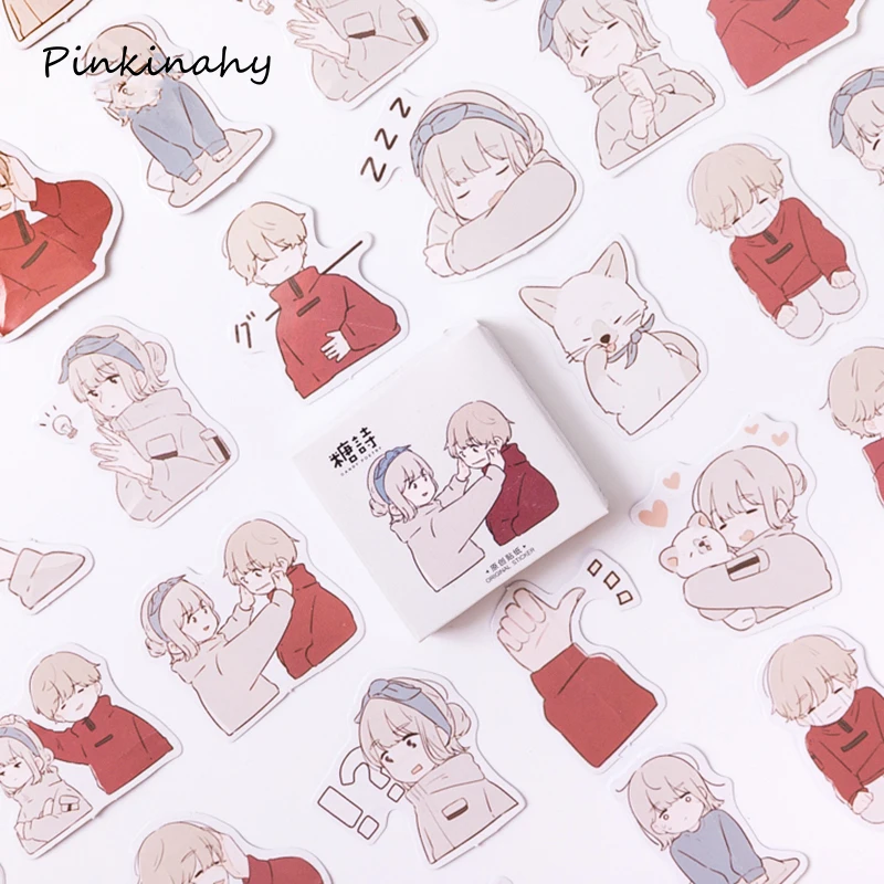 

45 Pcs/pack Romantic Lover Scrapbooking Journal Stationery Diary Japanese Paper Mini Cute Decorative Album Sticker HT029