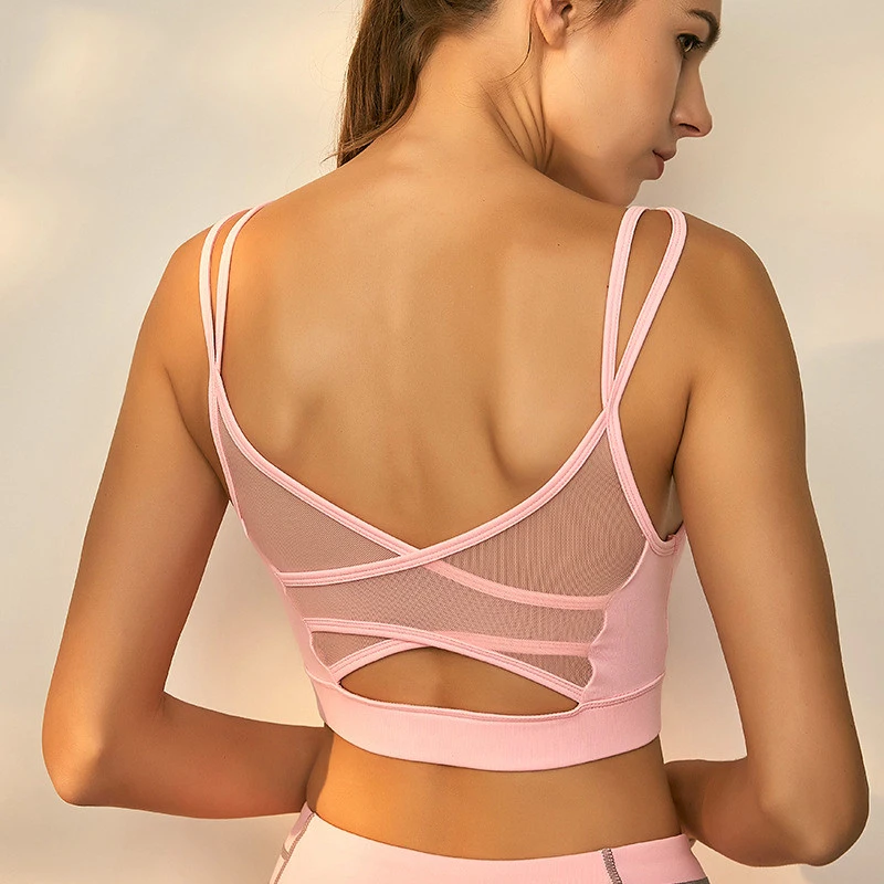 

Mesh Breathable Yoga Bra Tops Fitness Women Shockproof Sports Bra Workout Running Sportswear Underwear GYM Sexy Sport Bra