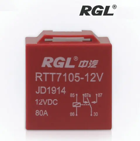 RGL12V / 24V RTT7105 (JD1914) 80A General electromagnetic relay small car DIY electrical relay/red/5 foot | Обустройство дома