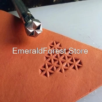 

New leather carving tools DIY hand printed, carved, carved Steel Leather decorating tools, snowflake pattern.