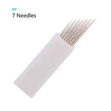 100 штук в партии Перманентный макияж лезвия ручная Татуировка бровей изогнутые 7 иглы высокое качество индивидуально упакованные