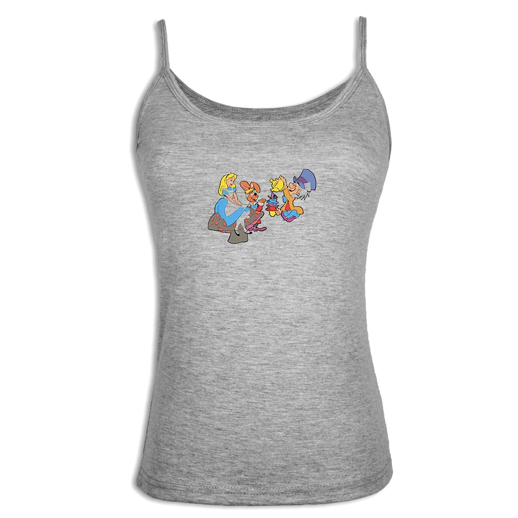 Cute Princess Alice in Wonderland Design Camisole Cotton Fitness Tank Top For Lady Girl Femme Summer Singlet Sleeveless T Shirt