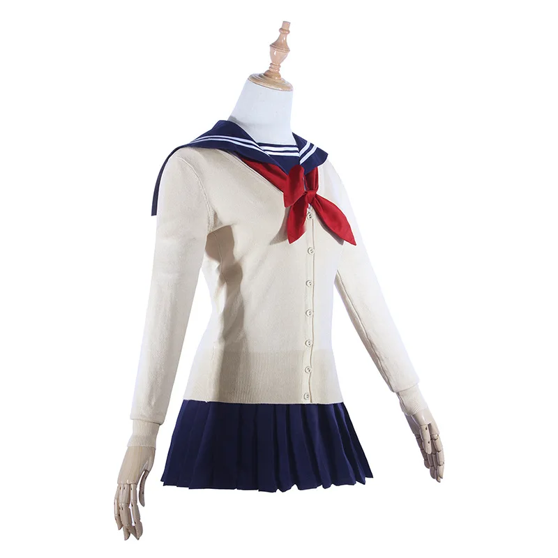 Coshome My Hero Academia Boku No Hero Akademia Himiko Toga Cosplay Costumes Women Girls Sweater Uniform Skirt Tie 4pcsset (2)