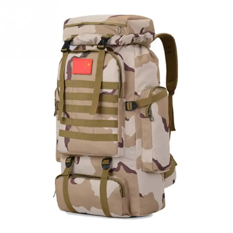 

70L Large Capacity Mountaineering Backpack Travel Molle Camo Water-repellent Tactical Bag Adjustable