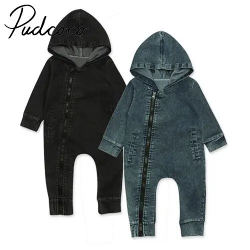 

Infant Newborn Baby Boy Girl Long Jumpsuit Romper Denim Clothes Outfits