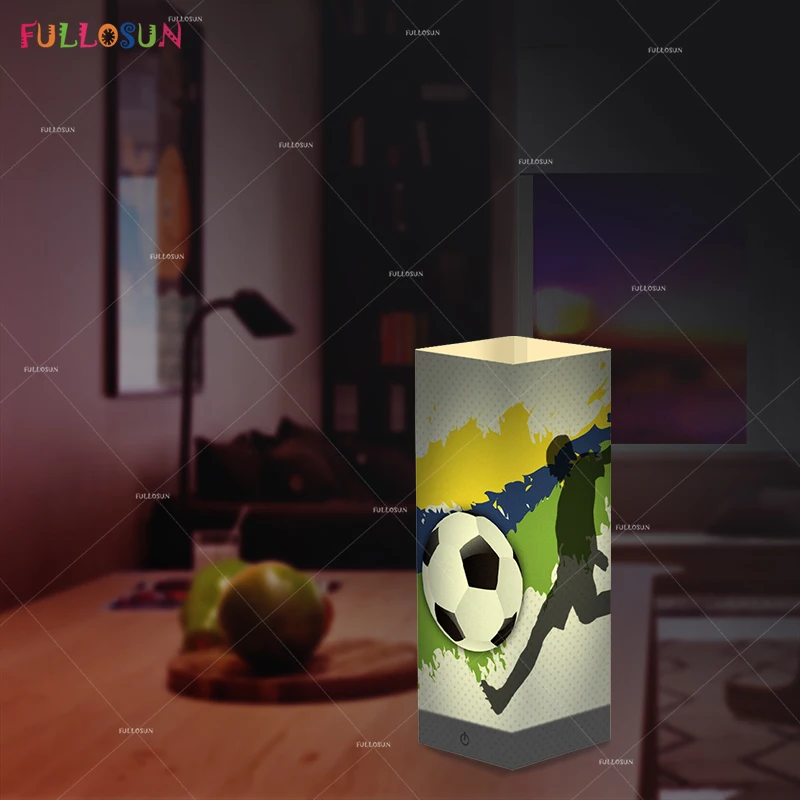 

FULLOSUN Soccer Night Lights Warm White 3D LED Shadow Lamp USB Power Football Desk Lights as Kids Novelty Gift