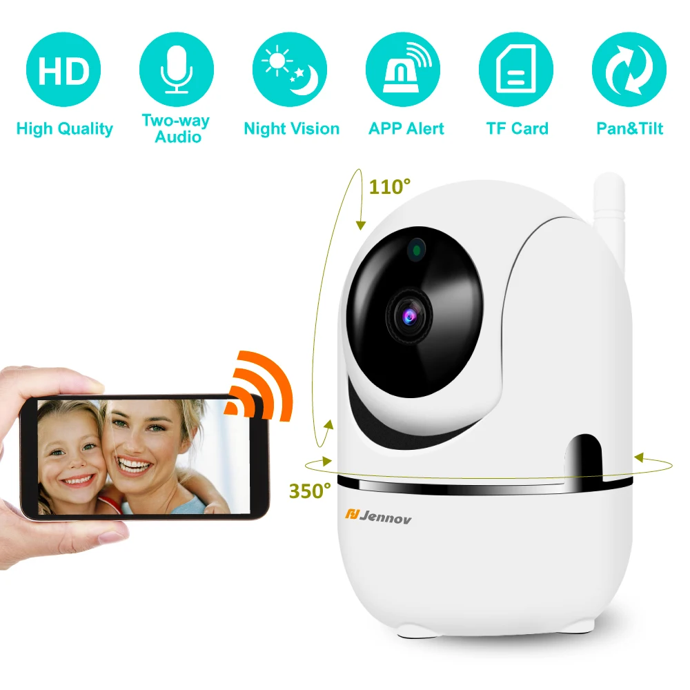 Jennov المنزل الأمن كاميرا لا سلكية IP 1080 P 2MP HD فيديو مراقبة كاميرا PTZ CCTV كامارا Wifi مراقبة الطفل نقل تتبع