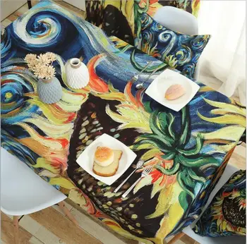 

Oil Painting Tablecloth Blanket Wedding Table Cloth Mexican Style Blanket Travel Camping Baby Play Bed Cover 140X200cm