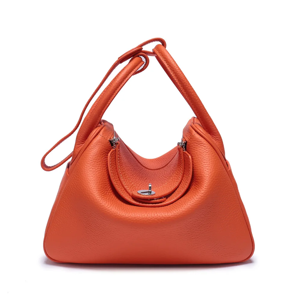 

2018Hot Sale 100%Genuine Leather Bags For Women Fashion Large Capacity Ladies Cowskin Shoulder Bag Litchi Pattern Soft Totes Bag