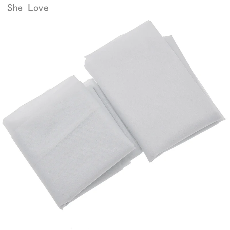 

She Love 100cm 25g 45g White Non-woven Fabric Interlinings Iron On Sewing Patchwork Single-sided Adhesive Lining DIY