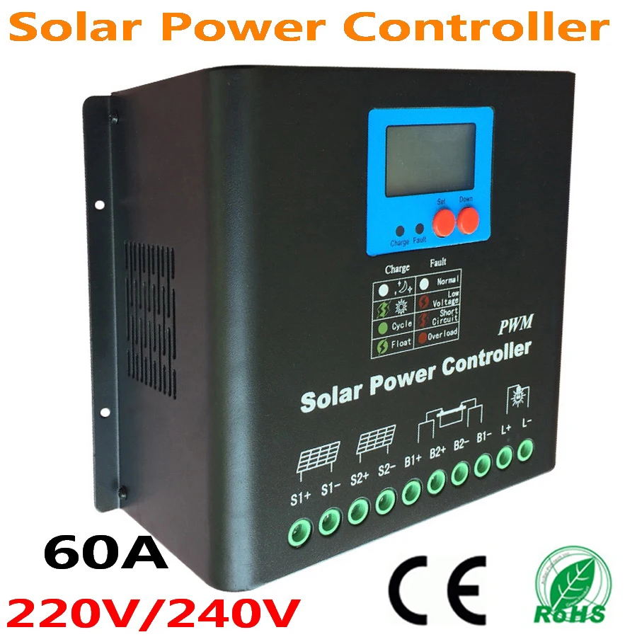 Buy 220V 240V 60A PV solar power controller use solar