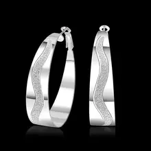 Estilo del verano fine silver plated pendientes 925-sterling-silver belleza de la joyería de los pendientes del aro para para SE463