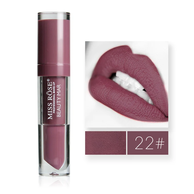 MISS ROSE's new fog Матовая не липкая чашка блеск для губ 24 цвета водонепроницаемый анти-обесцвечивание губ глазурь губ Макияж подлинный - Цвет: 22