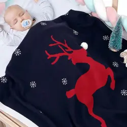 Трикотажные детские одеяла новорожденных Рождество Пеленальное Одеяло супер мягкие детские постельные принадлежности для кроватки