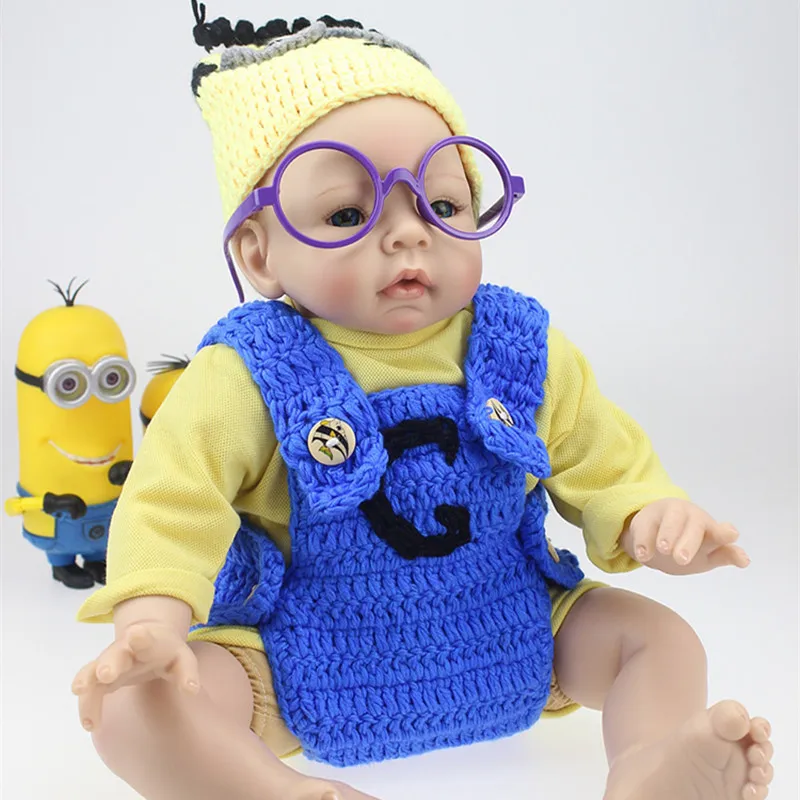 Handmade 50 55cm Eraly Education Silicone Reborn Baby Doll with Clothes For Kids Toys Cute Reborn