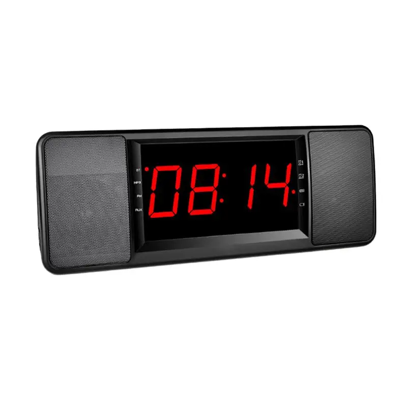 

Multifunctional Wireless Bluetooth Stereo Speakers with Digital LED Alarm Clock FM Radio Mp3 Player Support TF Card (Black)