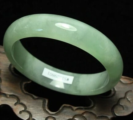 

~$wholesale_jewelry_wig$ 57mm Certified Natural Green Jadeite stone Bangle Bracelet Handmade