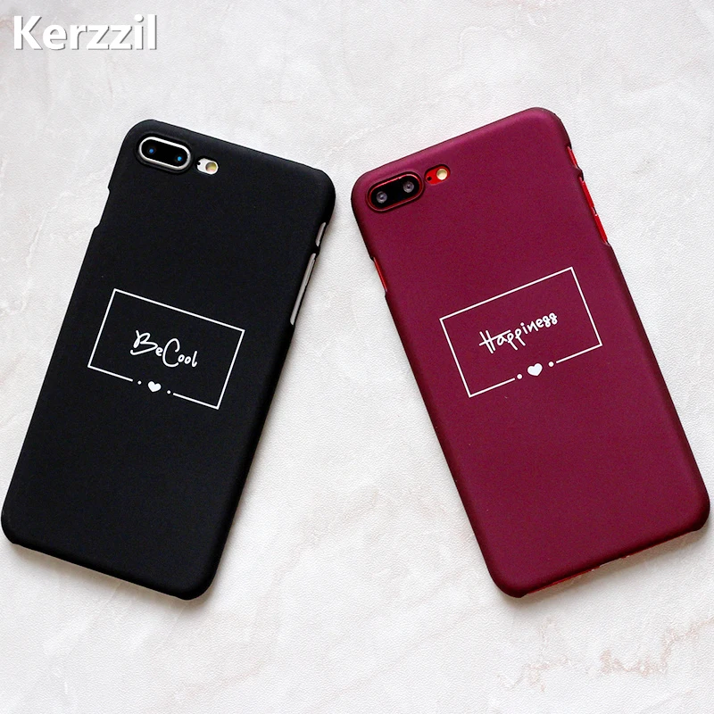 Kerzzil Письма моды простой чехол для iphone 7 6s 6 с надписью Жесткий Чехол Plus половины