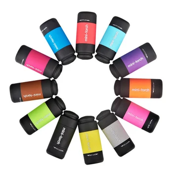 

100pcs/lot Portable Mini Keychain Pocket Torch USB Rechargeable Light Flashlight Lamp 0.5W 25Lm Multicolor Mini-Torch