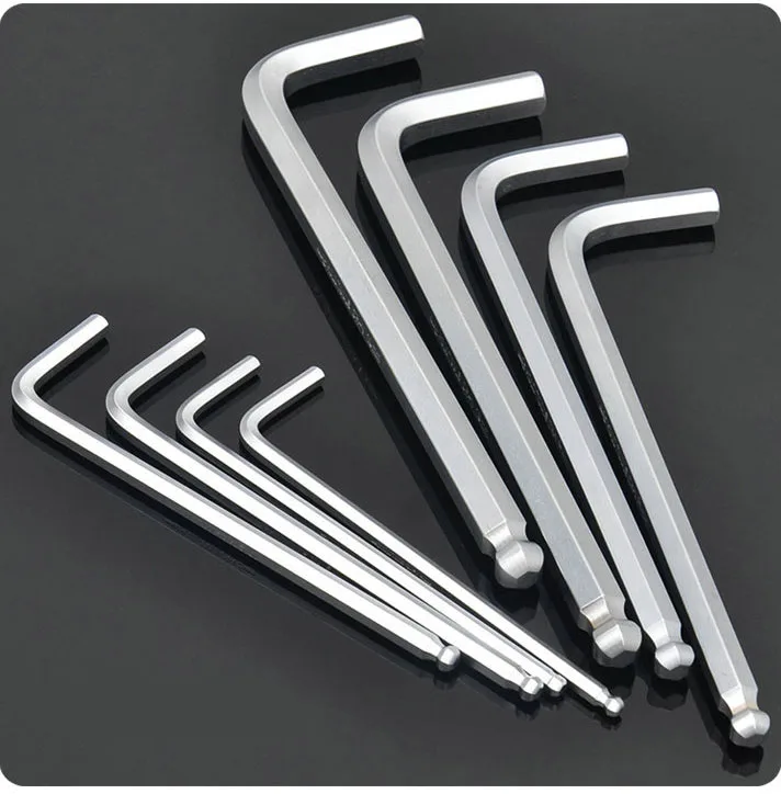 

Medium long ball head hex wrench / complex vanadium steel CRV L type inner hexagon S1.5-19 medium long matt tool