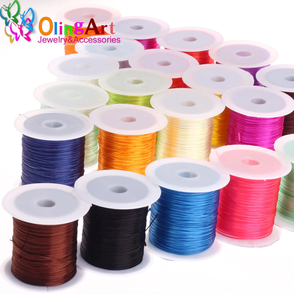 

Cord Wholesale 2015 new Multicolor 1MM flat pile mixing for DIY crystal elastic cord bead stretch nylon cord 10 m free shipping