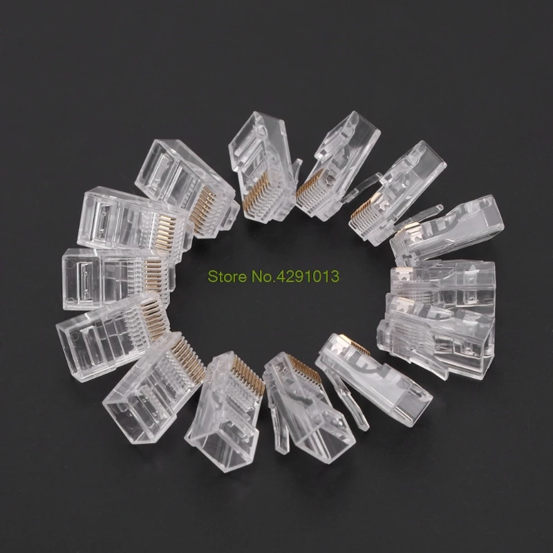 

50 Pcs/Pack Stranded 10P10C Network Cable Connector RJ48 Crystal Plug Modular Drop Shipping Support