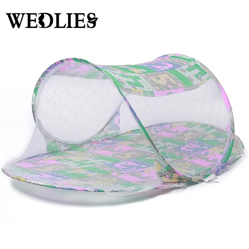 Image Mosquito Net Foldable Baby Bed Crib 110*60*38CM Tent Type 0 3 Years Pink Blue Portable Baby Kids Toddler for Summer Outdoor