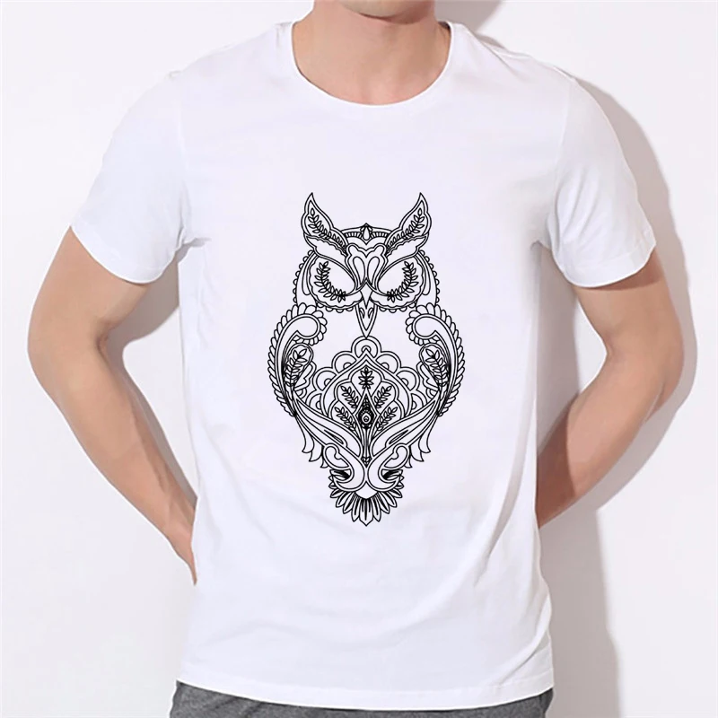 

Men's T Shirt Fashion Galaxy Short Sleeve Camouflage T-Shirts Night Warrior Owl Funny Tee Hipster White boy Tshirt 39N-10#