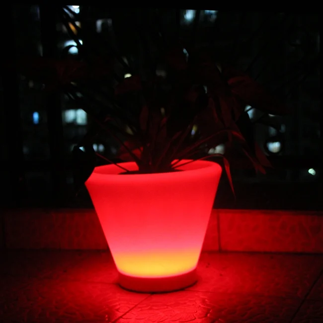 Цветная(RGB) Цвет изменения чашка для светодиода свет светодиодный цветочный горшок с подсветкой с дистанционным управлением(D27* H23.5cm) 6 шт./лот