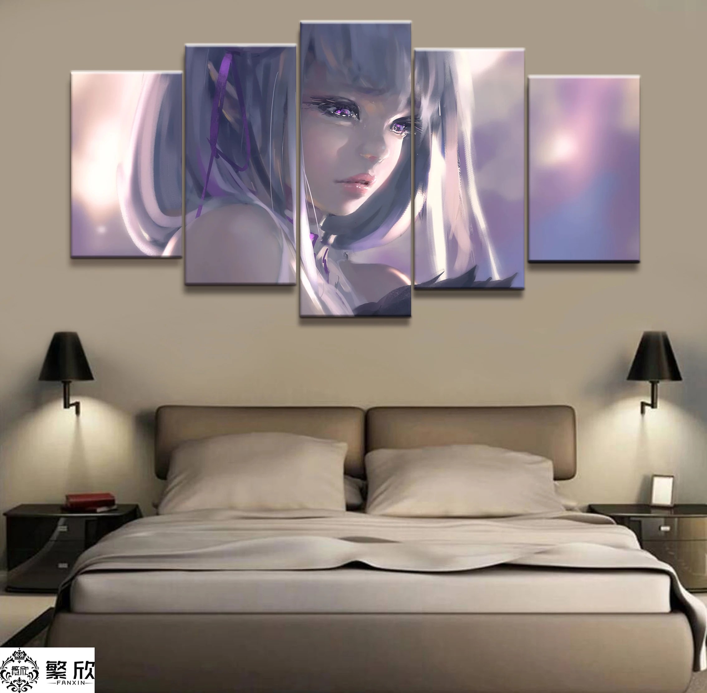 

5 Panel WLOP Re:Life in a Different World from Zero Canvas Printed Painting Living Room Wall Art Decor Picture Artworks Poster
