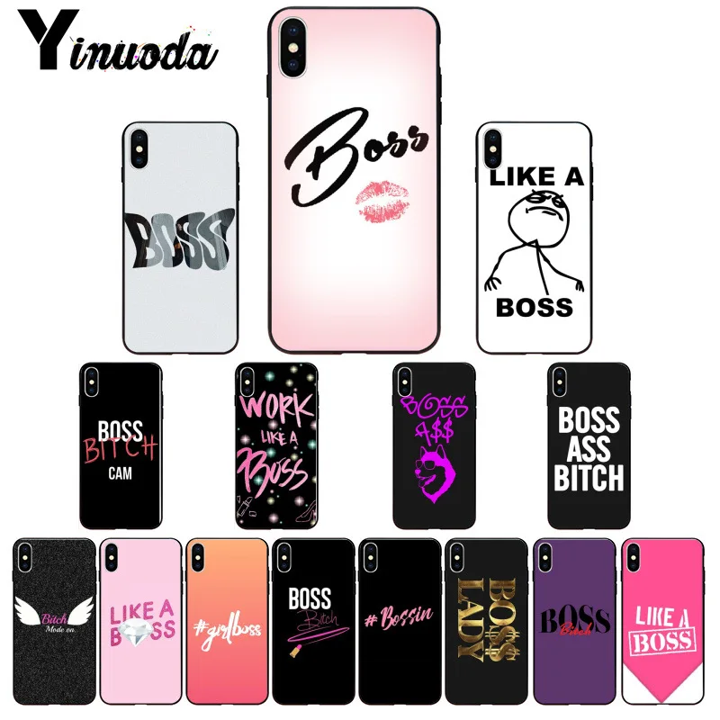 

Yinuoda Bitch mode on pink boos Smart Cover Black Soft Shell Phone Case for iPhone X XS MAX 6 6s 7 7plus 8 8Plus 5 5S SE XR